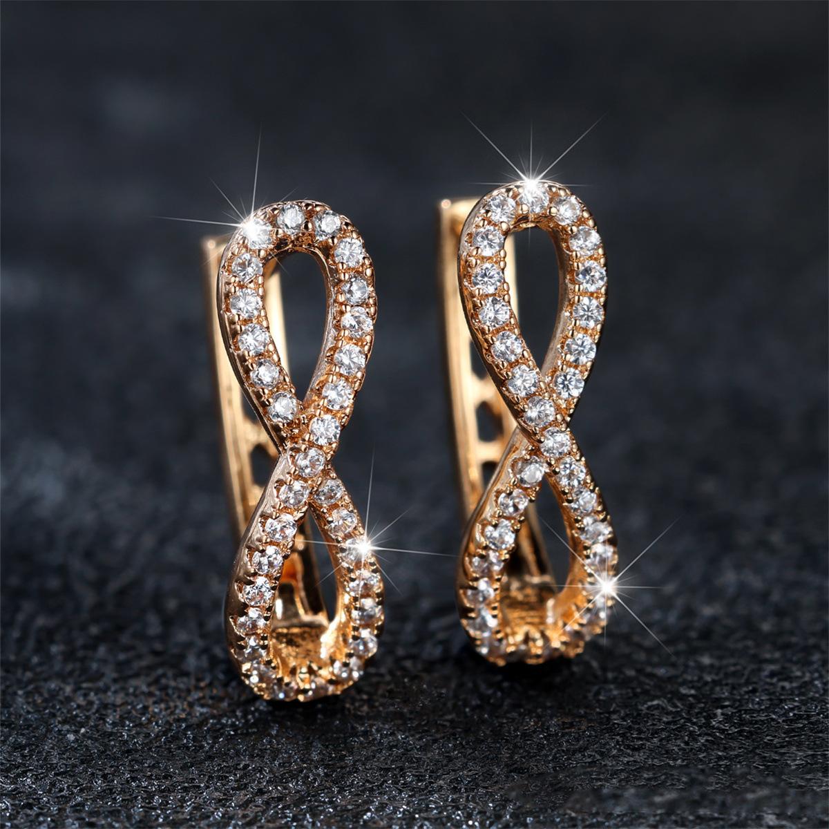 

Digital 8 ear buckles, simple niche, unique ladies earrings, earrings