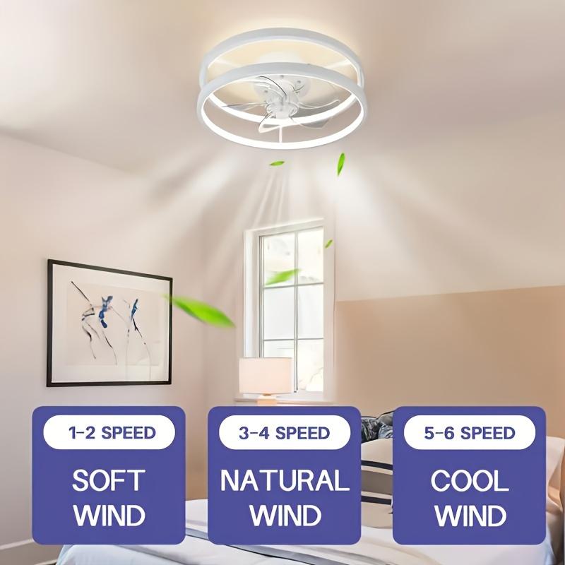 Modern Simple Ceiling Fan Light LED Remote Control Dimmable Silent Ceiling Fan with Light Home Kitchen Lighting Fixtures