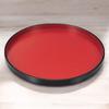 Round Serving Tray Red Lacquerware Made in Japan J-kitchens (Obon) - 30cm, Top, Black, Non-Slip, (ABS Resin),