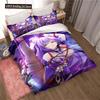 Genshin Impact Gioco Anime Copripiumino 3 Pezzi Copripiumino Letto Copripiumino Letto Matrimoniale King Biancheria per la Casa Ragazzi Adulti