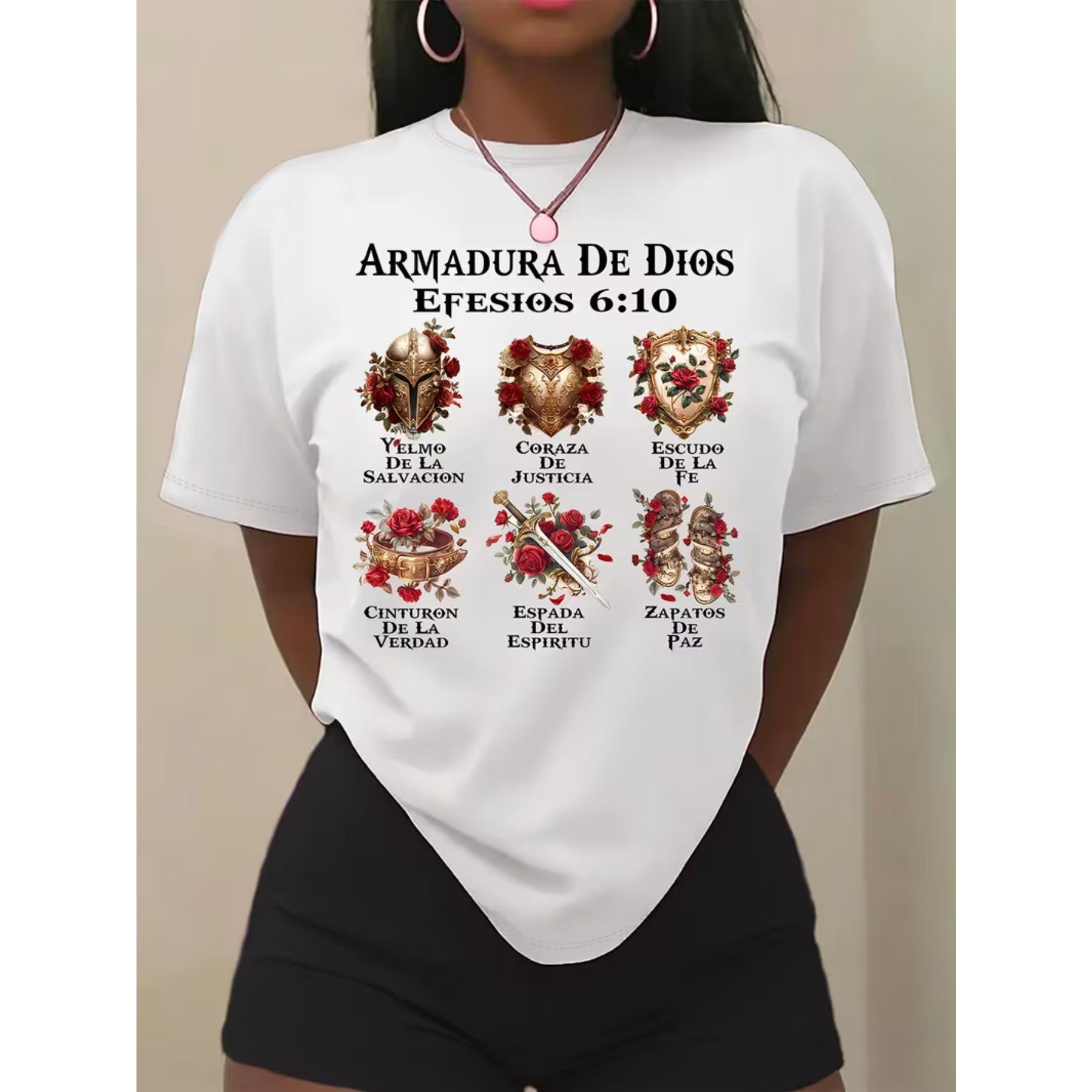 

Women s Vintage Letter Print T-Shirt - Soft Round Neck Casual Summer Top Suitable for Spring/Summer XXL