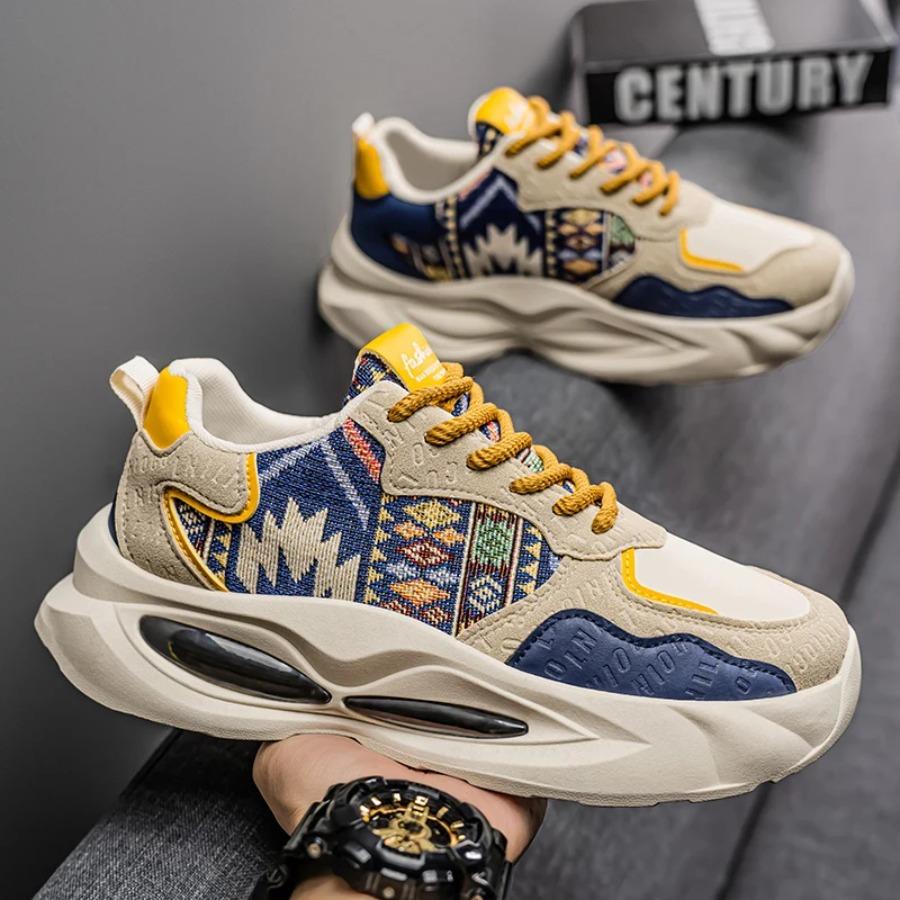 

2025Spring new casual sports shoes for men, thick-soled, height-increasing, anti-slip and breathable, teenagers walking loafers 39 червоний