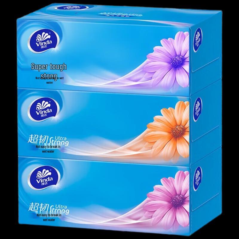 Vinda Hard Box 3-Ply Soft Facial Tissues