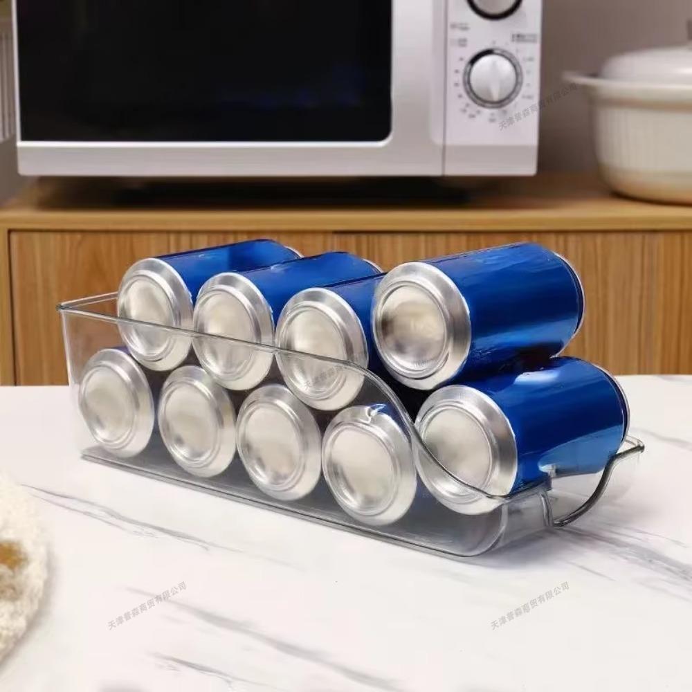1/2/4Pcs Kitchen Refrigerator Organizer Beverage Storage Box Auto Rolling Can Dispenser Soda Beer Can Holder Fridge Storage Rack
