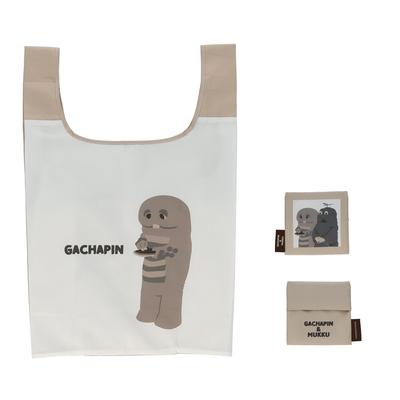 Gachapin Mukku Eco Sepia Recycled Large 5105007200 & Bag, Brown, Polyester, Capacity,