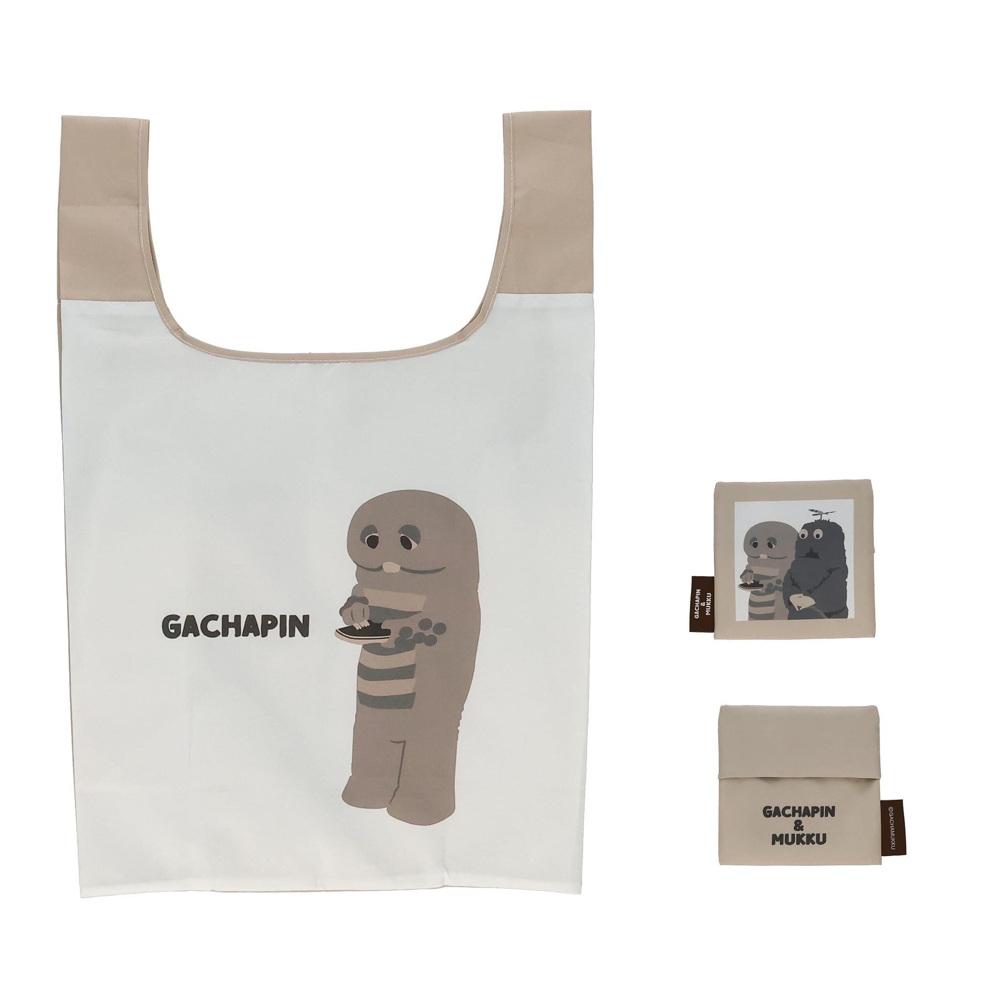 Marushin Gachapin Mukku Eco Sepia Recycled Large 5105007200  & Bag, Brown, Polyester, Capacity,