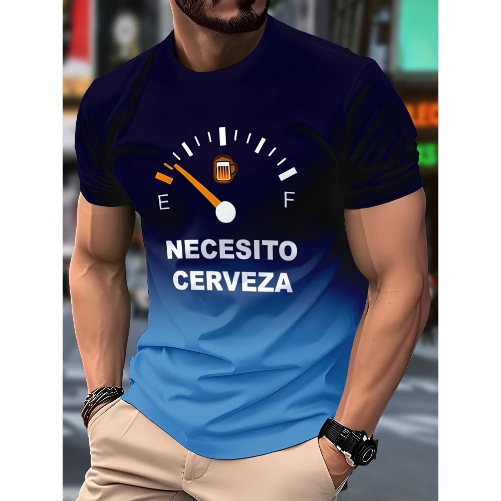 Minimally Striped 3D Digital Printed Men's Casual and Fashionable Round Neck Short Sleeved T-shirt