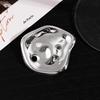 New Trendy Gold Silver Color Big Round Brooches For Women Minimalist Metal Irregular Folded Pin Brooch Jewelry Gift