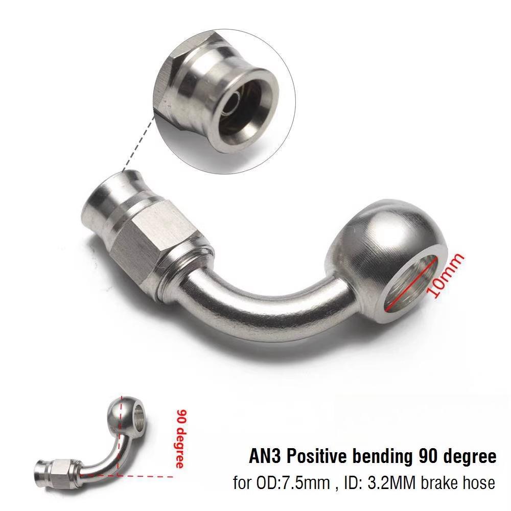 Suitable for Car and Motorcycle Brake Fisheye Stainless Steel Brake Hollow Steel Throat AN3 Oil Pipe Tee Banjo Joint