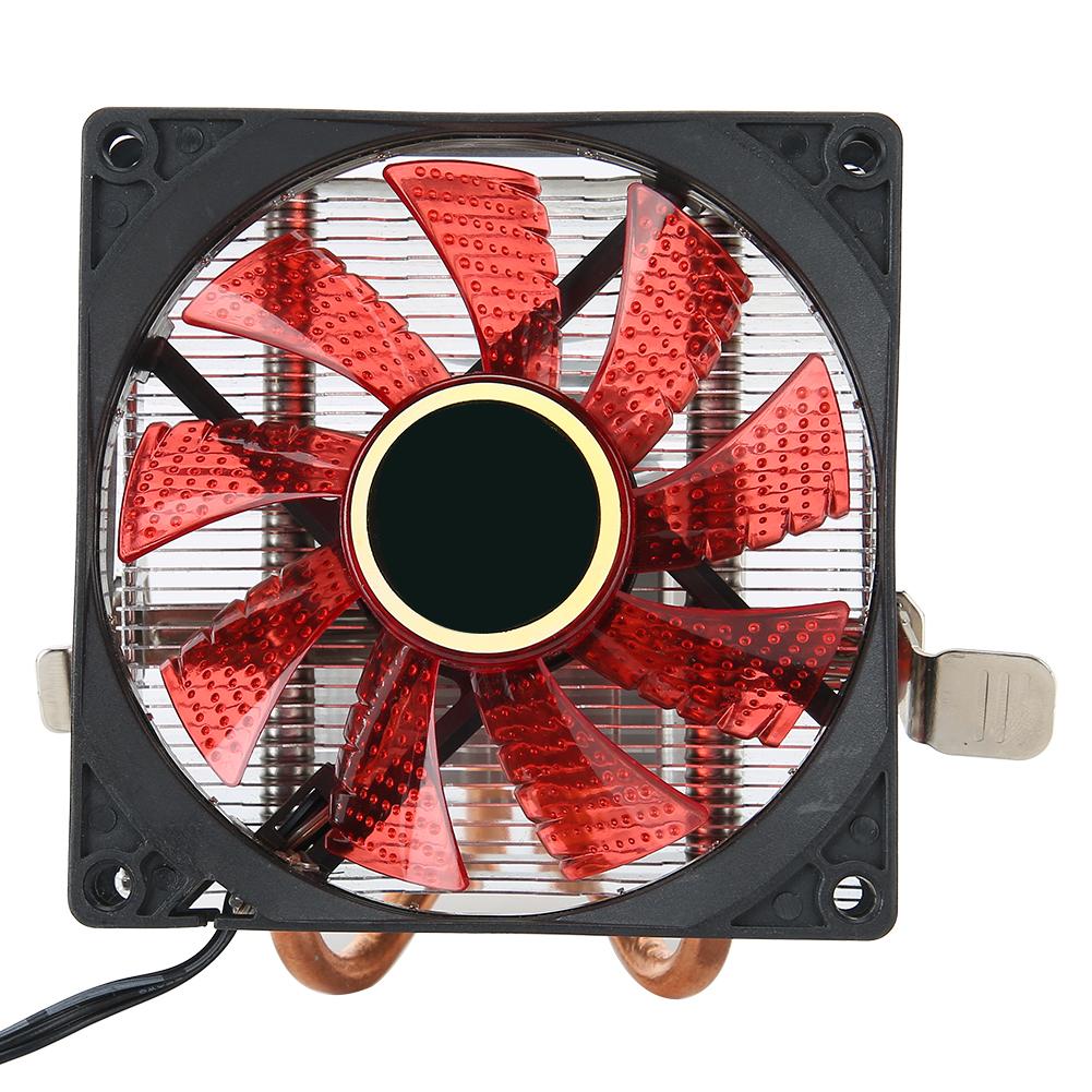 CPU Cooler 3 Pin Connector PC Accessory with Light 2 Brass Pipe for AMD 775   1155   1366