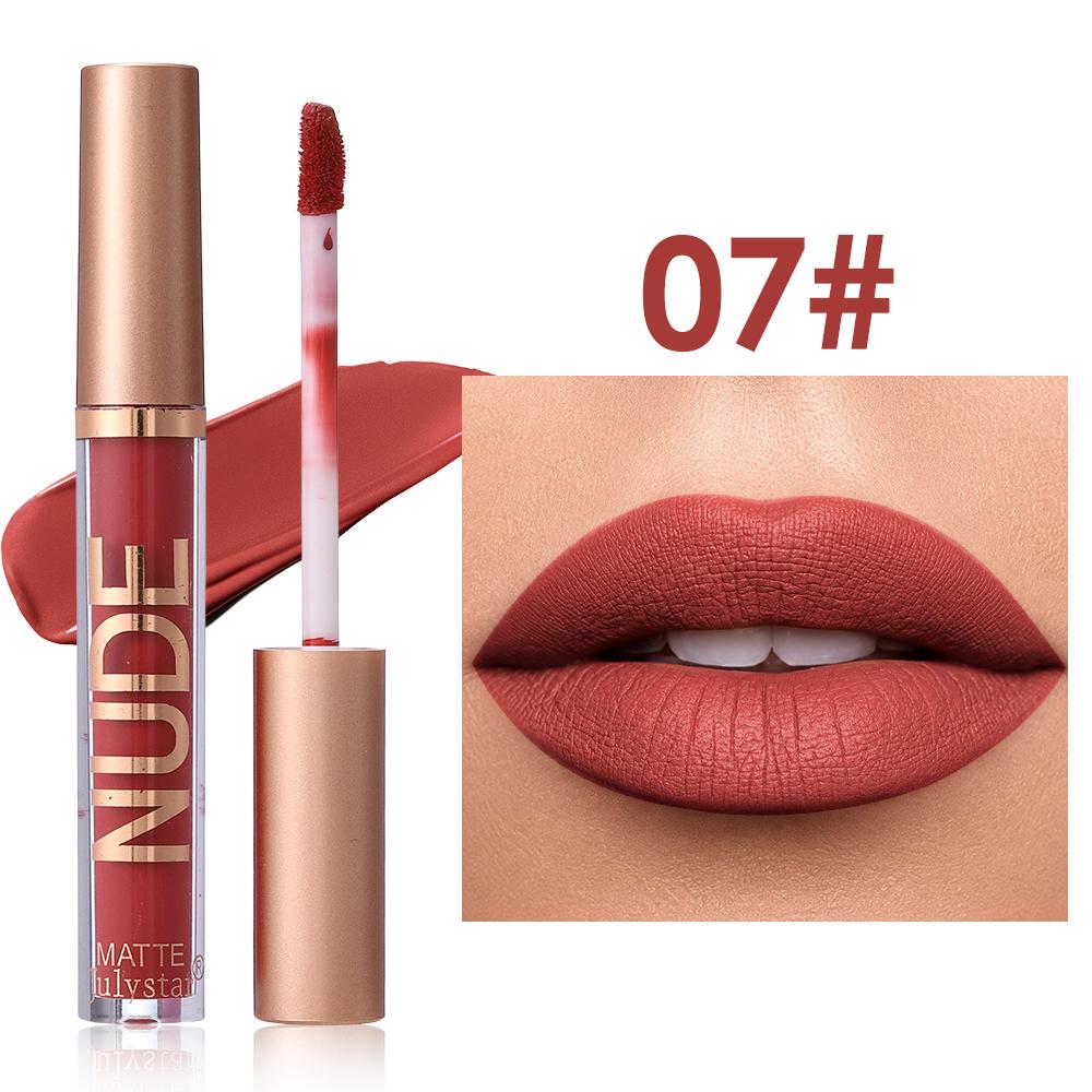 Julystar NUDE Matte Liquid Lipstick, Long Lasting Waterproof Velvet Lip Gloss, Non-Stick Cup Smudge-Proof Lip Tint