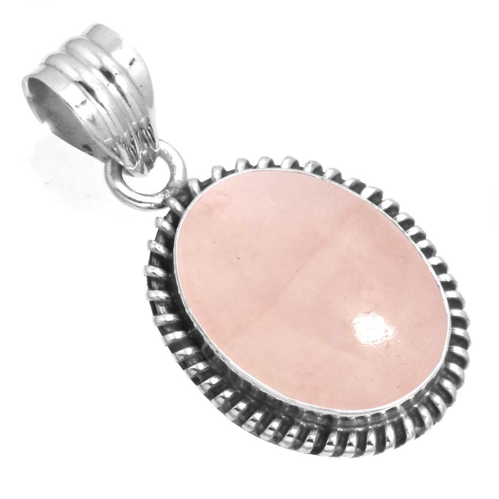 925 Sterling Silver Pendant Women Gemstone Handmade Jewelry Birthday Gift Malachite Moonstone Rose Quartz Red Stone Smoky Topaz Tiger Eye Statement