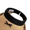Sun Hat for Woman Outdoor Visor Hat Wide Brims Hot Day Spring Straw Weaving Hat Foldable Sun Hat with Bowknot Decals Black