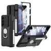 Samsung Z Fold 5 Magnetic Leather Armor Case with Push-Window Lens & Pen Holder