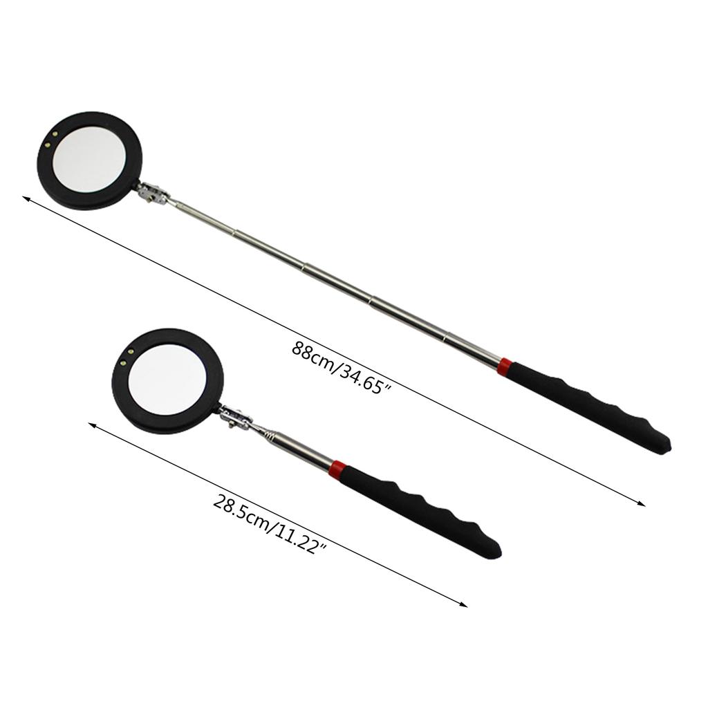 Upgraded Magnifying Telescoping Rectangular Inspection Mirror 11 To 34in Length