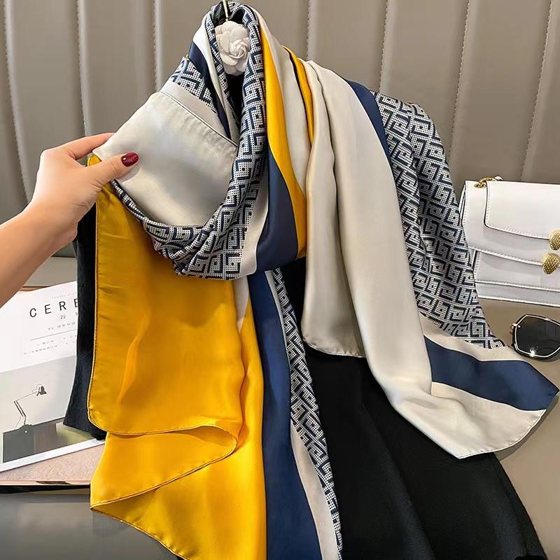 Spring Dustproof Print Shawls Winter Ethnic Style Satin Scarves Fashion Sunscreen Beach Towel Popular 180X90Cm Big Bandanna