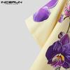 INCERUN Oversized Men Lapel Neck Short Sleeve Floral Print Casual Shirts