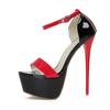 Fashion Women High Heels Large Size 34-46 Summer Fashion Color Block 17.5cm Ultra High Heel Sandals Women's Shoes Sexy Open Toe Sandales