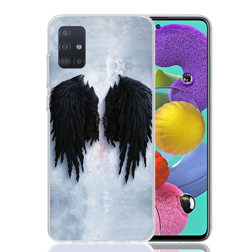 Angel Wings Feather Phone Case For Samsung Galaxy A52 A32 A22 A12 A02S A50S A30S A51 A31 AA71 Note 20 Ultra 10 S10 Plus Galaxy A