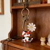 1/8pcs Cat & Daisy Cute Keychain Cartoon Handbag Pendants for Women Girls Key Ring Bag Charm