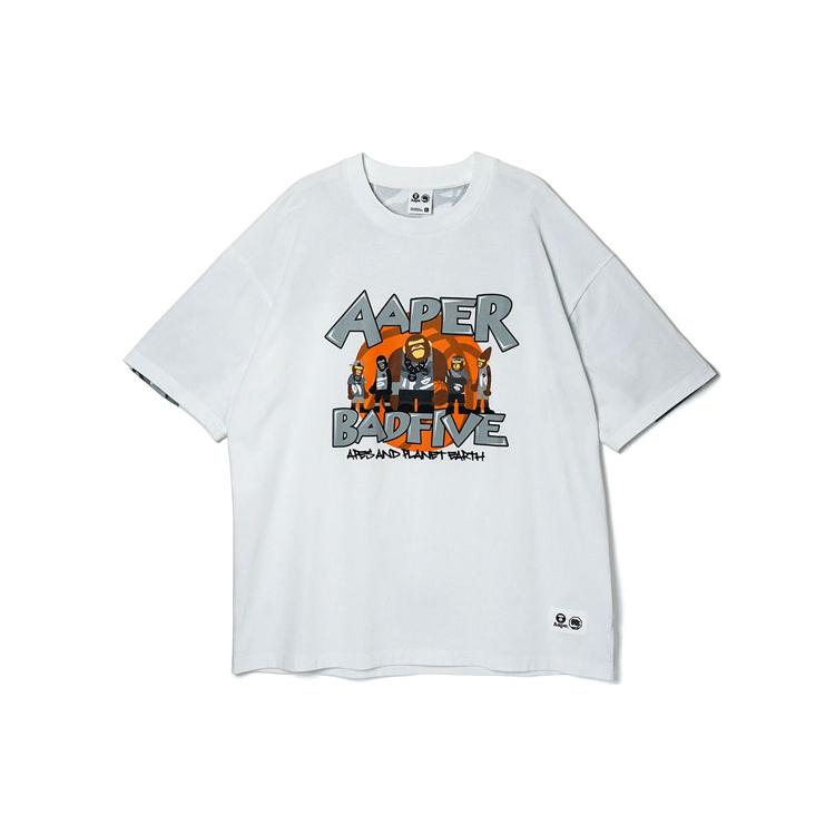 Футболка Li Ning x Aape Badfive Мужская Белая AHSR745-2 L