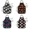 Halloween Ghost Pumpkin Bat Pattern Waterproof Kitchen Apron For Adults And Teens