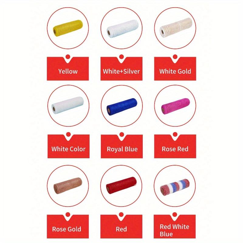 10 Yards, 10 Zoll breit Flash Mesh Garnrolle, Weihnachtsdekor Mesh Metallfolie Dekoratives Mesh Band für Weihnachtsbaum, Kränze Goldener Seidenmesh