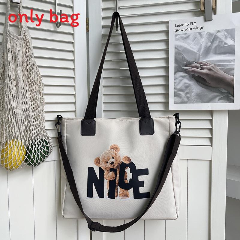 Bolso Tote de Lona Oxford para Mujer con Estampado de Letras Suave para Hombro Uso Diario
