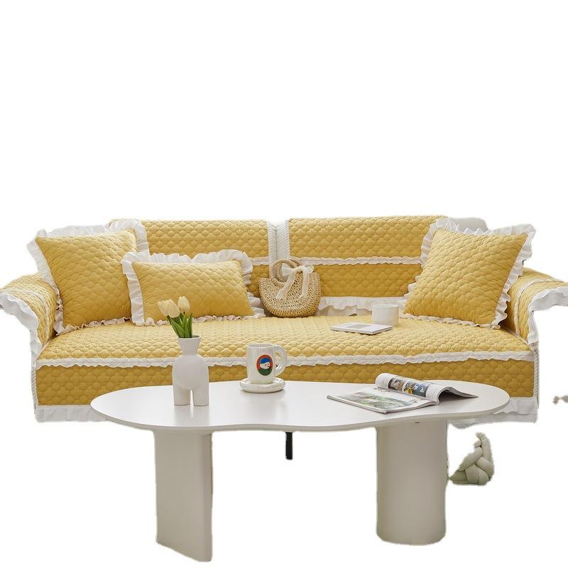 Universelles Sofakissen aus Stoff, rutschfest, verdicktes Scrub-Sofa-Handtuchkissen, modernes, schlichtes gestepptes Kissen, Rückenlehnenbezug