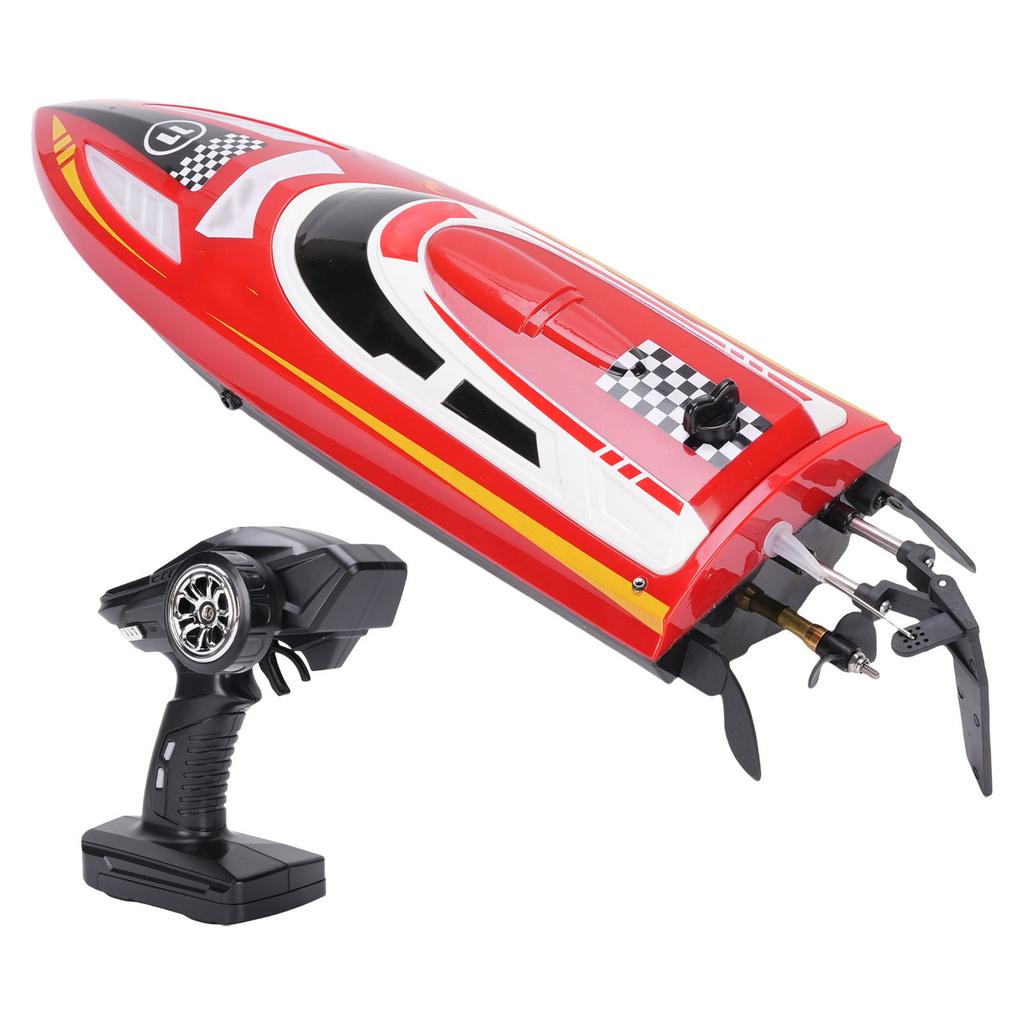 RC Boat Remote Control Speedboat with Brush Motor Low Battery Alarm Capsize Recovery Stunt Rolling Long Runtime