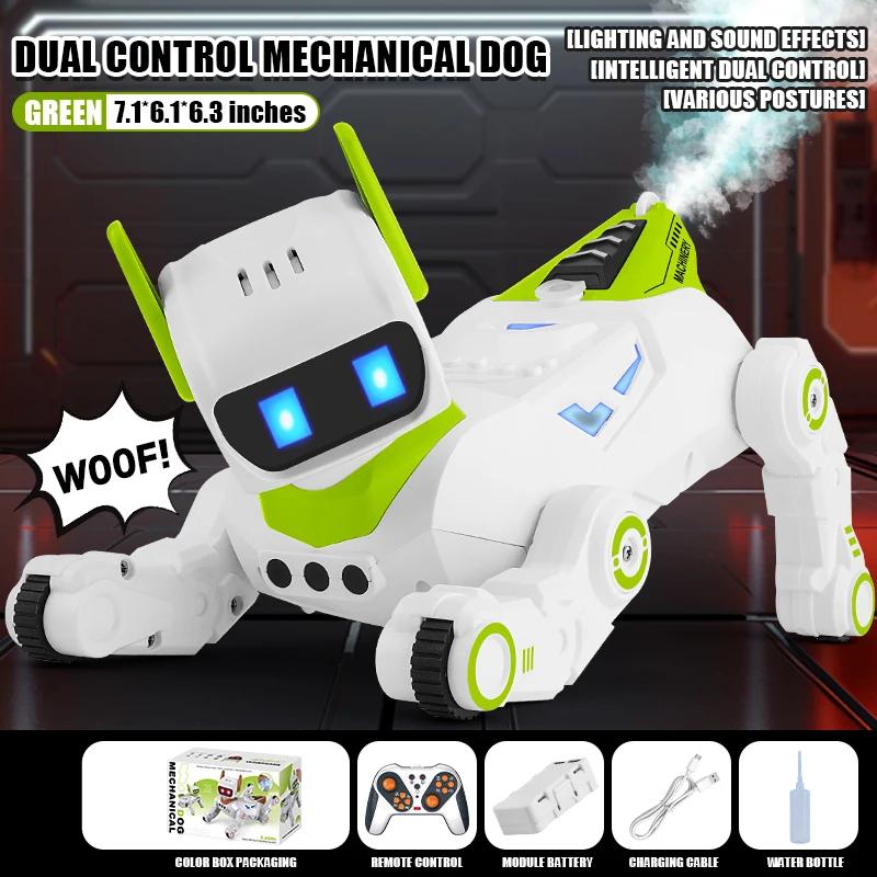 RC Robot Dog Electronic Stunt Pet with Light Sound Spray Interactive Touch Programmable Smart Mechanical Dog Kids Birthday Gift