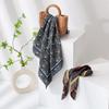 Womens Double-Sided Printed Wool Silk Scarf Square Shawl Elegant Stylish Accessory Fall Winter