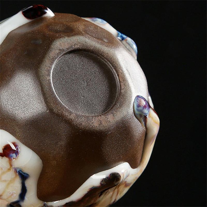 Ceramic Ice Cracked Glaze Tea Cup Handmade Coarse Pottery Ru Kiln Master Cup Creative Office Teacups Drinkware