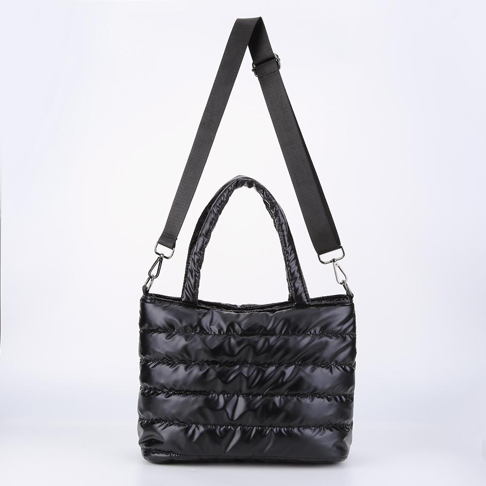 Women Quilted Tote Handbag Versatile Down Hobo Bag Lightweight Puffy Crossbody Bag Large Capacity Casual Winter Commuting Bag