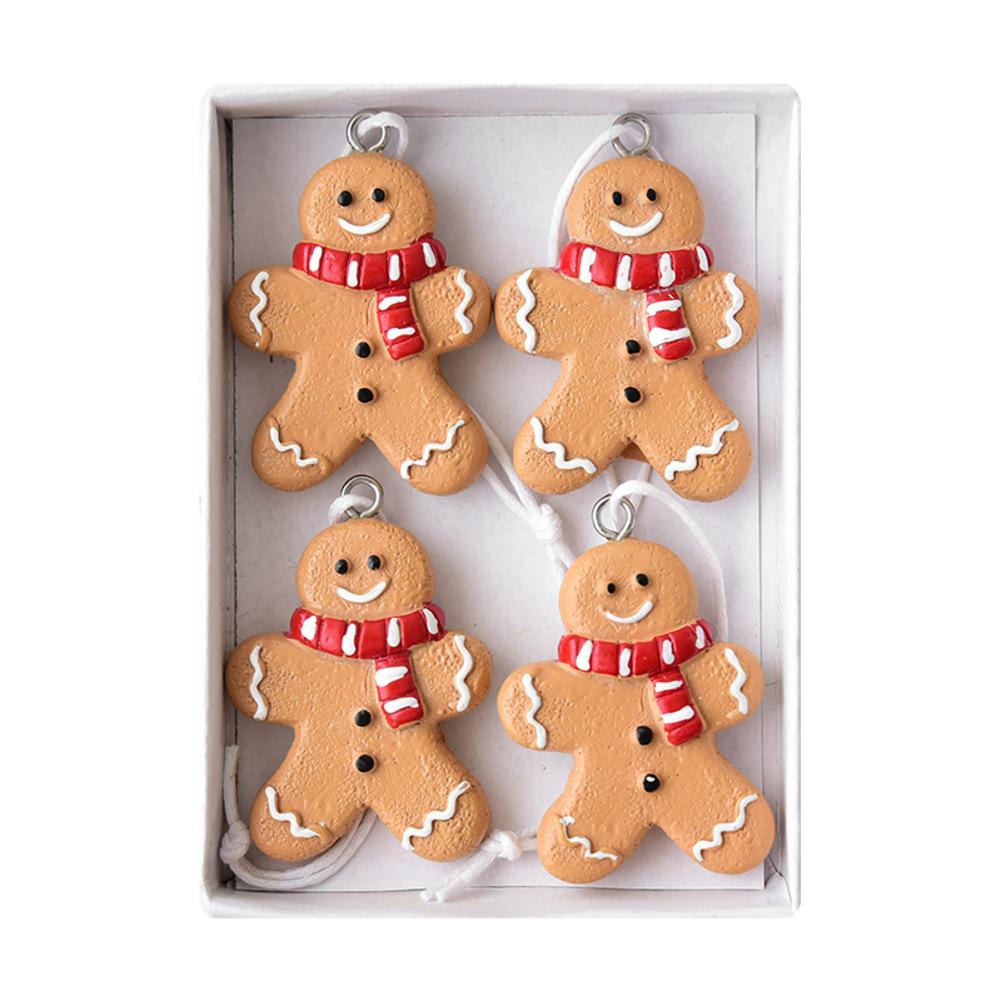 Holiday Decor Resin Cookie Decorations Versatile Christmas Ornaments Christmas Resin Cookie Man Pendant Resin Ornament