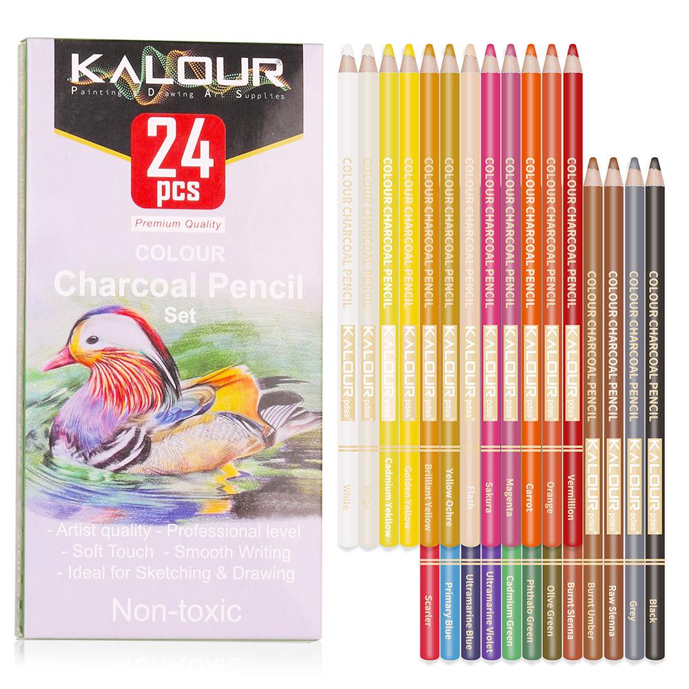 KALOUR 24 Professional Pastel Colored Pencils Set