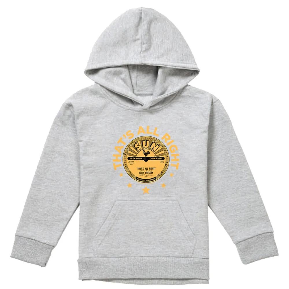 Sun Records Childrens/Kids Elvis Presley Thats All Right Youth Heather Hoodie