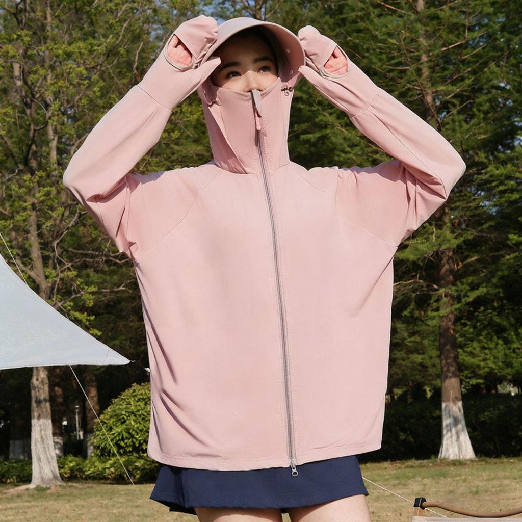 UPF10 + Sunscreen Clothing Women's Summer 1011 New UV Protection Ice Silk Large Size Cycling Sunscreen Clothing Breathable Thin