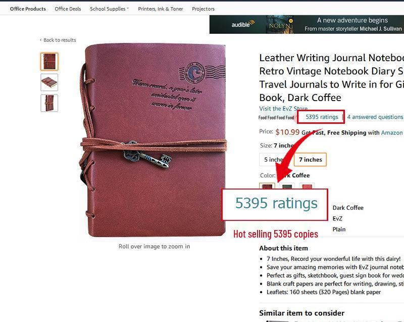 Retro Faux Leather Notebook with Key Binding and Embossed Logo