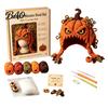 Parent Child Art Project Highland Cow Hat Crochet Kit, Halloween Pumpkin Spider Hood Handmade Holiday Ornament DIY Craft Kit for Adults Teens