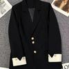 Blazer for Women Winter Casual Long Sleeve Button Cardigan Slim Fit Solid Color Professional Denim Suit Jacket