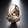 Women's Luxury Round Colorful Rhinestone-Inlaid Finger Ring Party Jewelry Gift