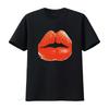 Red Kiss Lips T Shirt Vintage Washed Breathable Fashion Streetwear Stylish Comfortable Graphic Soft Unisex Homme
