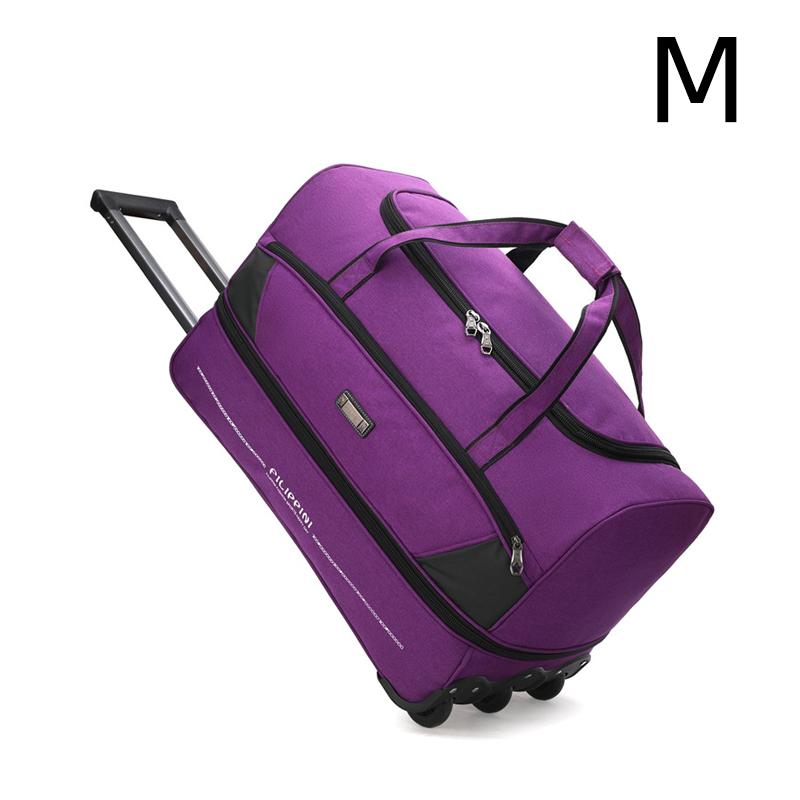 

Дорожная сумка на колесах из ткани Оксфорд Унисекс для выездных путешествий Посадочная деловая сумка Большой вместимости Складная Многофункциональная сумка для хранения M фиолетовый