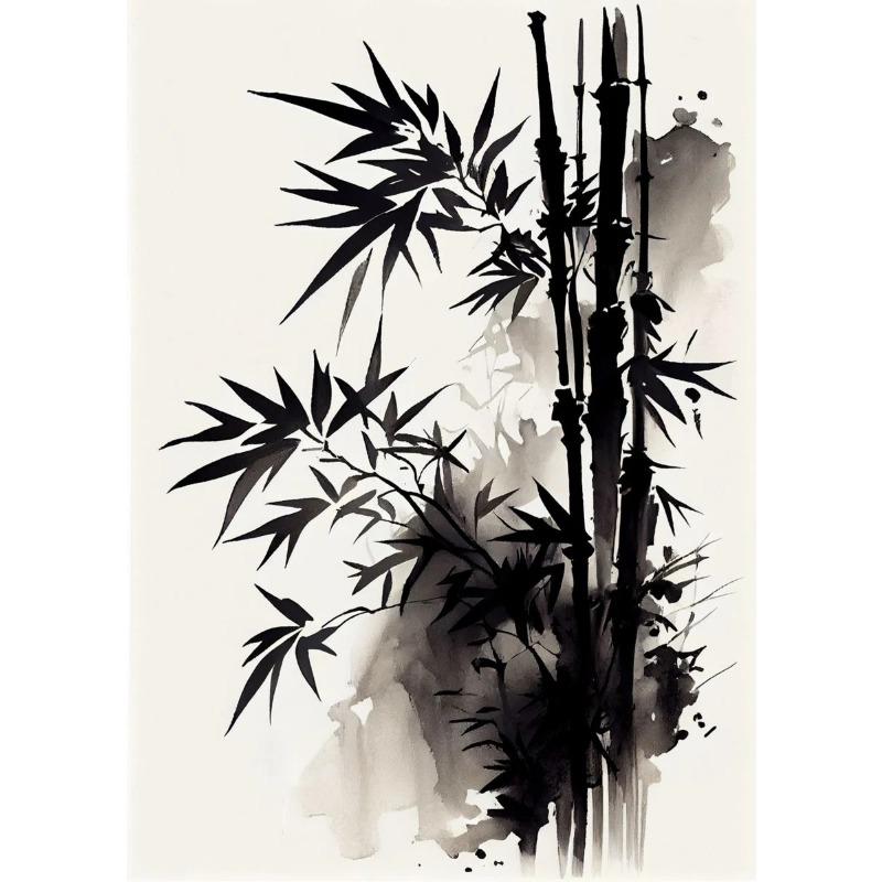 

Постер «Лист бамбука» Дзен Панда Китайская Абстрактная Тушь Холст Живопись Принт Настенный Арт Постер Картина для Домашнего Декора Мурал 21cm×30cm NoFrame