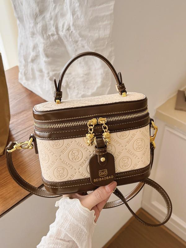 Northern Cartoon Bear Embossed Lunch & Camera Crossbody Bag - Versatile Single Shoulder Handheld Bag for Women (2026 Design)