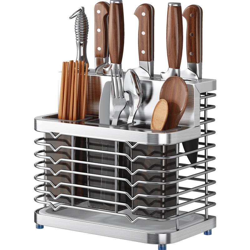 Shuaishi 304 Stainless Steel Kitchen Knife & Utensil Drainer Rack