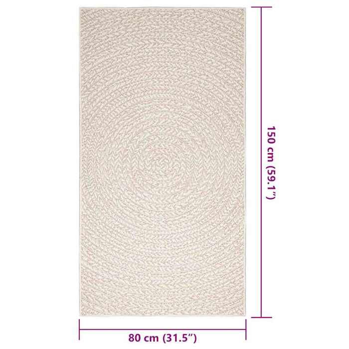 VidaXL ZIZUR Rug Cream 80x150 Cm Jute Look Indoor Outdoor, Outdoor Rug, Floor Mat, Indoor Rug, 4010372