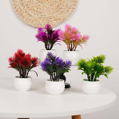 Artificial Mini Plants Bonsai Small Simulated Pinecone Pot Plants Fake Flowers Office Table Potted Ornaments Garden Home Decor
