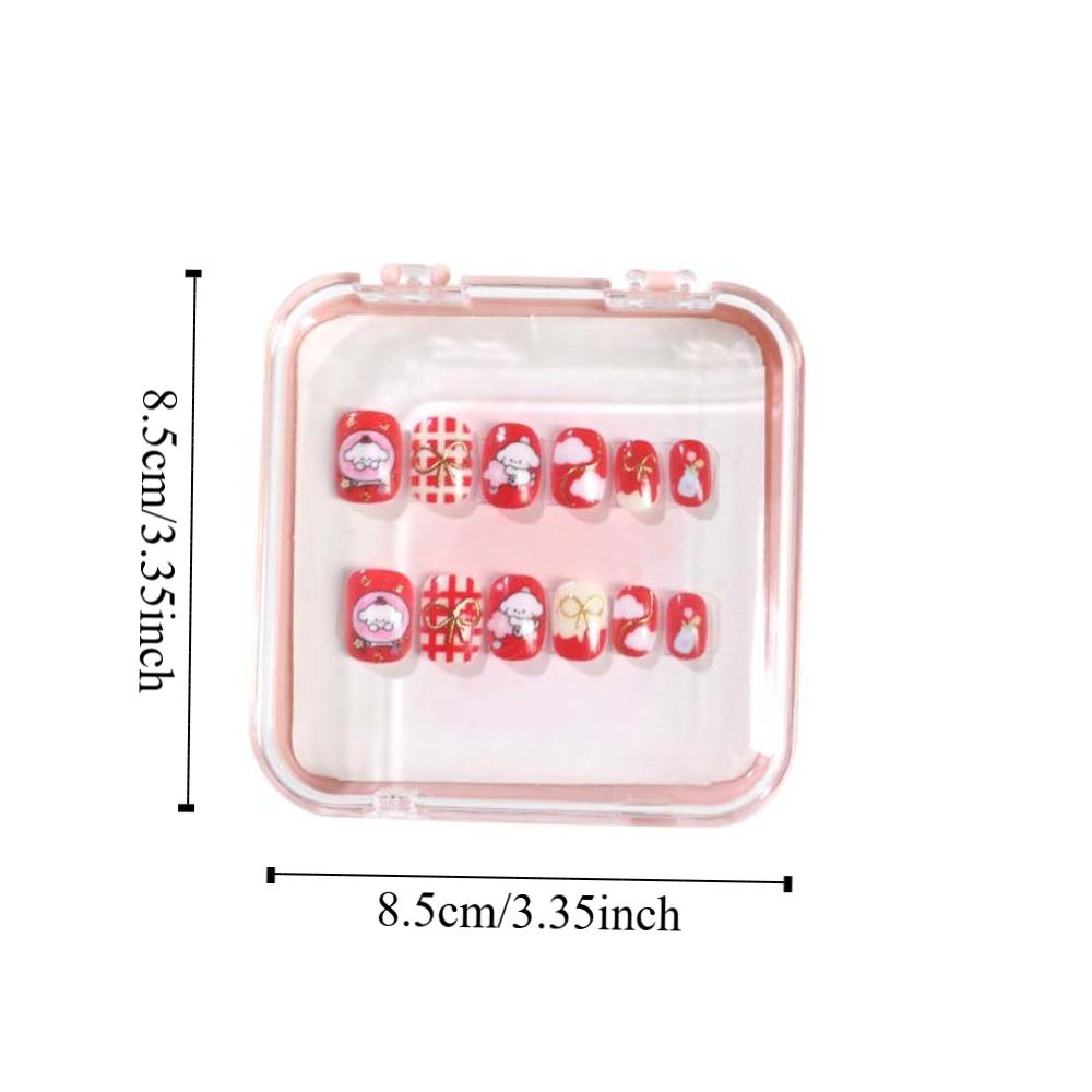 Bowknot Fireworks Kids Cartoon Fake Nails Gilded Cat Eyes Kids Fake Nail Extension  Student